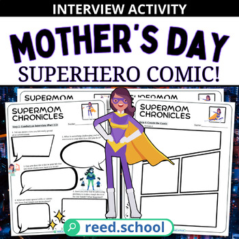 Preview of Mother's Day Superhero Comic: Research & Interview Activity (Grades 3-6)