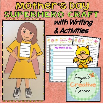 Preview of Mother's Day Superhero Writing & Activities