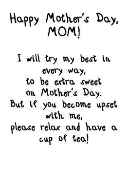 Mother S Day Tea Poem Craft By Nicole Albamont Tpt