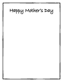 Preview of Mother's Day Writing Template