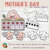 Mother’s Day Ten frame template, elephant Ten frame clipart