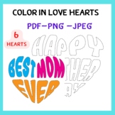 Mother's Day Tracing Color Heart Love