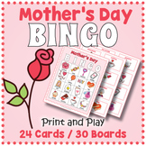 Mother's Day Vocabulary BINGO & Memory Matching Card Game