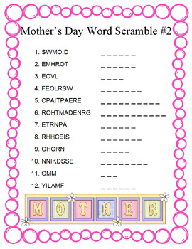 Mother's Day Word Search Puzzle Printable