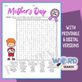 Hard Mother's Day Word Search Puzzle 4th 5th Grade Vocabul