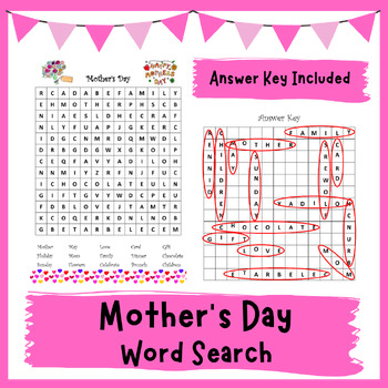 Download Mother S Day Word Search By Many Hats Educator Tpt