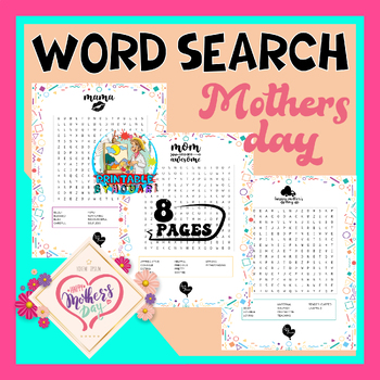 Preview of Mother's Day Word Search Activity: Puzzle Worksheet Activity for kids