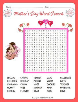 Mother's Day Word Search - Mother's Day Words Puzzles - Mind Training
