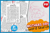 Mother's Day Word Search Puzzle Worksheet Activity & KEYS,