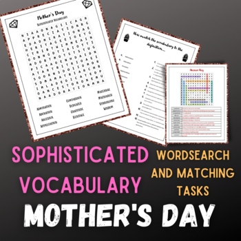 Preview of Mother's Day Word Search and Matching Definitions for Sophisticated Vocabulary