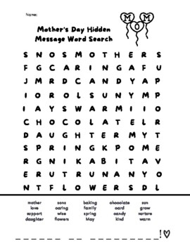 Mother's Day Card San Francisco SF Giants Word Search 