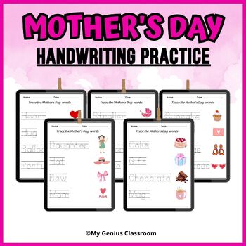 Preview of Mother's Day Words Tracing And Writing Cards