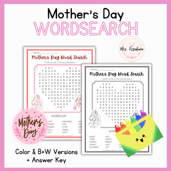 Preview of Mother's Day Wordsearch