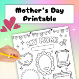 Mother's Day Worksheet, All About My Mom, Mother's Day Gif
