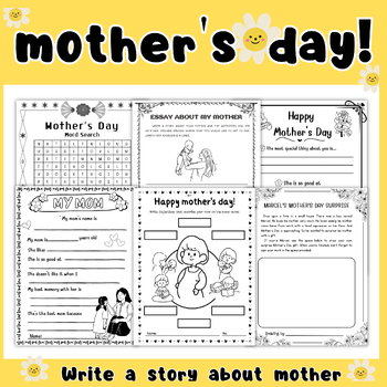 Preview of Mother’s Day , Worksheet for writing a story about mother There are 6 types.