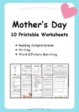 Mother's Day Worksheets, Workbooks, Activities, Writing [F
