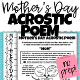 Mother's Day Acrostic Poem Template for fun Mother's Day C