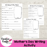 Mother's Day Writing Activity - PreK | Kindergarten | 1st | 2nd