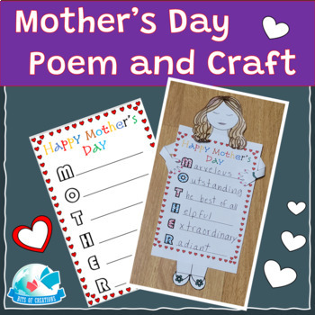 Mother's Day Writing Craft, Prompts and Poem Bundle by Bits of Creations