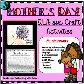 Preview of DISTANCE LEARNING Mother’s Day Writing, Craft and Language Arts Activities