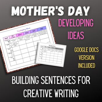 Preview of Mother's Day Writing | Developing Ideas | Sentence Building