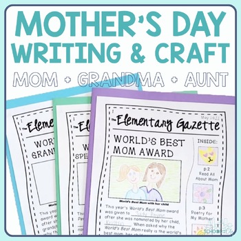 Preview of Mother's Day Writing Project - Newspaper Activity - Easy Craft & Gift for Moms