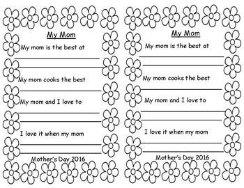 Mother S Day Writing Template Flyer Template