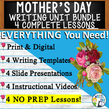 Preview of Mother's Day Writing Unit - 4 Essay Activities Resources, Graphic Organizers