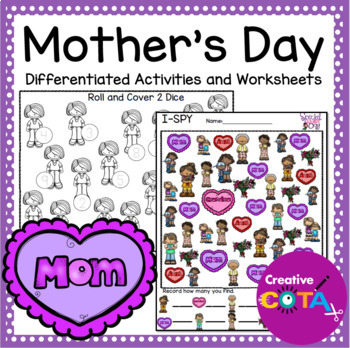 Preview of Occupational Therapy Mother's Day Literacy Math & Writing Activities 