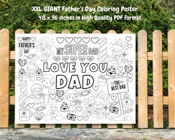 Preview of Mother's Day and Father's Day Giant Coloring Poster | 2 Posters 48 x 36 inches
