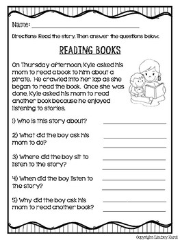 Mother's Day and Father's Day Mini Stories and WH Comprehension Questions