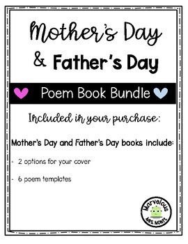 Preview of Mother's Day and Father's Day Poem Book BUNDLE & Remote Learning: Google Slides