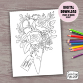 Mother's Day activity coloring page Flower Bouquet Printab