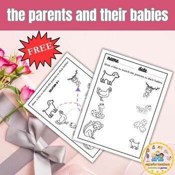 Preview of Mother's Day matching Mom to Babies activities‏|worksheet
