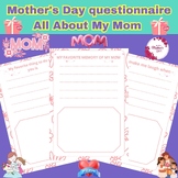 Mother's Day questionnaire All About My Mom
