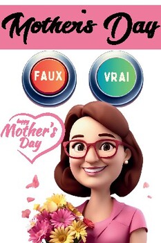 Preview of Mother's Day questionnaire: Quiz Fête des Mères Vrai ou Faux : en Francais