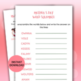 Mother’s Day word scramble Activity Mother’s Day 2023