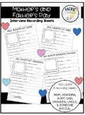 Mother's and Father's Day Interview Recording Sheets BUNDLE