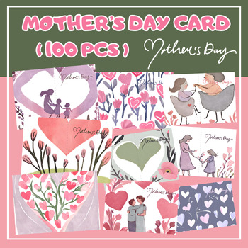 Preview of Mother's day Cards, Flower Bouquet and Hart, Hundreds of templates available.