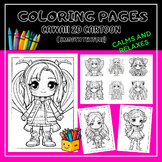 Mother's day Coloring Pages, Sheets of Cawaii Cartoon Clip