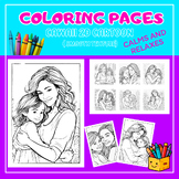 Mother's day Coloring Pages, Sheets of Mother and Daughter