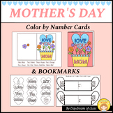 Mother's day Gift Color by number cards and bookmarks