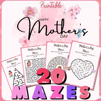 Preview of Mother's day Maze Craft Spring Activities Printable Art