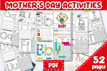 Preview of Mother's day Word Search | Alphabet Handwriting A-Z | Letter Tracing & Writing