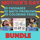 Mothers day math ,Coloring , reading passages ,puzzle work