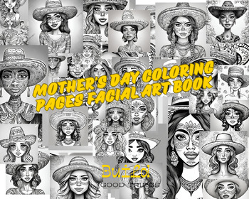 Preview of Digital resources Mother's day coloring pages Facial art book.