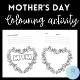 Mother’s Day, I love my mum because writing prompt, art page