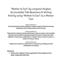 Mother to Son Accountable Talk and Writing Activity
