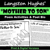 Mother to Son Langston Hughes Poetry Analysis - Printable 