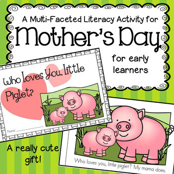 Preview of Mother's Day Emergent Reader Cut and Paste Baby Animals - Cute Gift